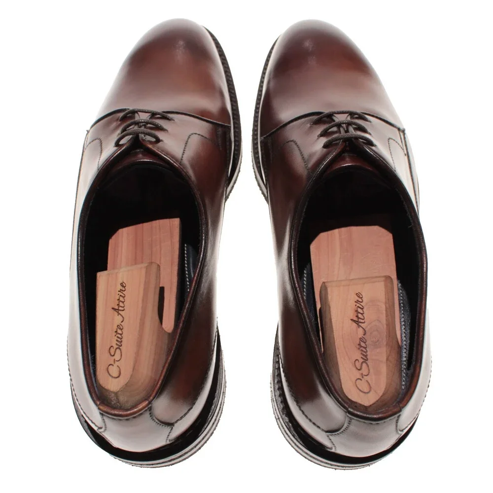 Di Bianco NWD Lace Up Derby Dress Shoes Size 9 US in Brown Leather Made in Italy